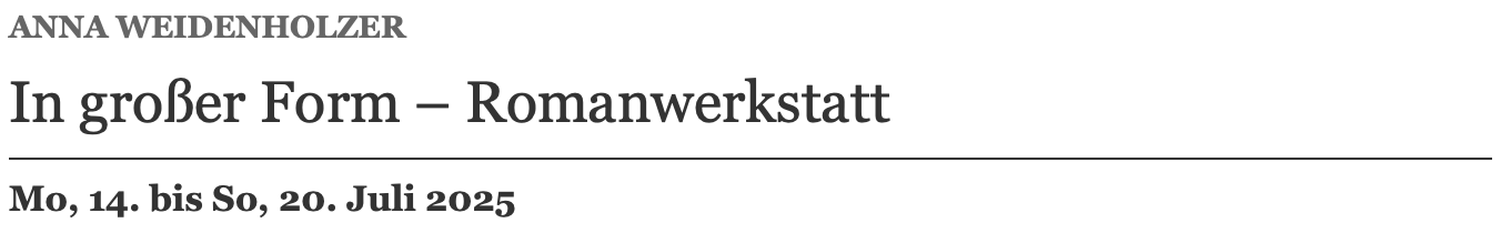 Schreibwerkstatt Waldviertel - Anna Weidenholzer